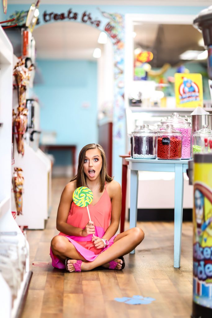 downtown charlotte senior shoot candy store